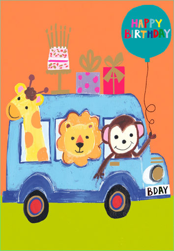 Picture of JUNGLE CAR BIRTHDAY CARD